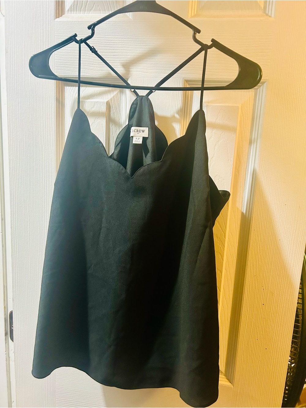 J.Crew Black Scallop-Edge Satin Cam
